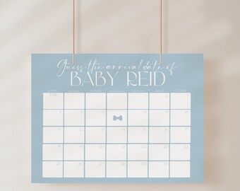 Blue Guess the Due Date Baby Shower Game (Digital Download) CLP20