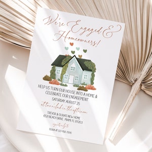 Housewarming Party Invitation Template, Editable Housewarming Party Invitation, Engaged and Homeowners, Engagement,, Instant Download, HW3