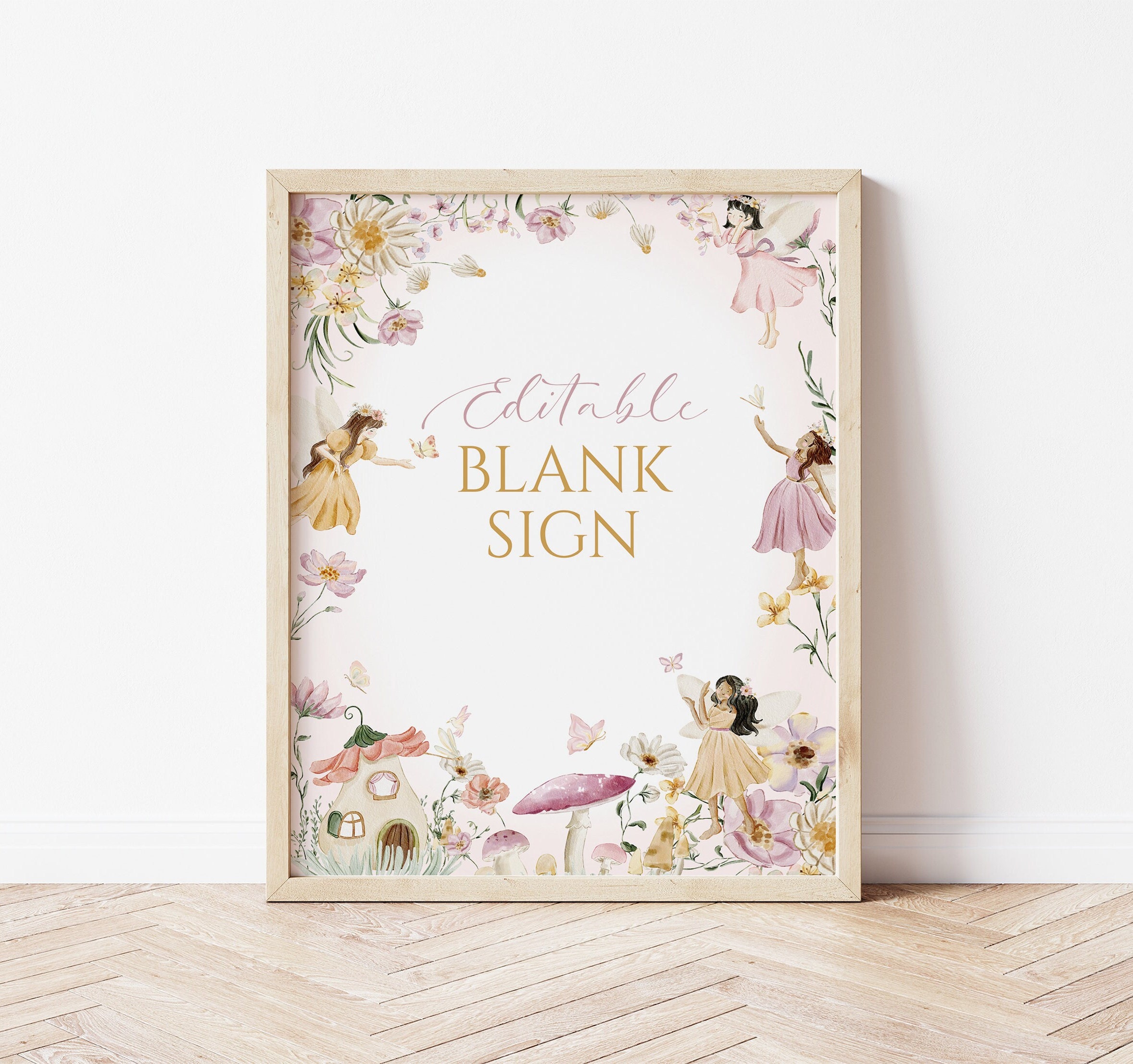 Editable Fairy Blank Sign Whimsical Enchanted Pixie Fairy - Etsy