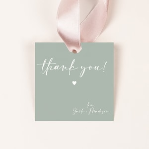 Editable Sage Green Party Favor Tag, Simple Modern Baby Shower Thank You Tag, Minimalist Baby Shower Favor Tag, Instant Download, CLP18