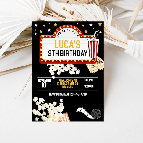 Popcorn Invitation - Etsy