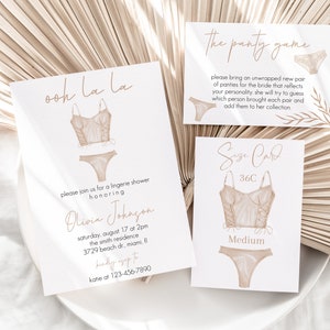 Lingerie Shower Invitation, Modern Lingerie Shower, Lingerie Party Invite, Bachelorette Party, Bridal Shower, Instant Download, Editable