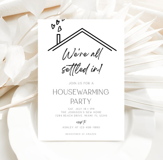 Modern Minimalist Housewarming Party Invitation (Corjl)