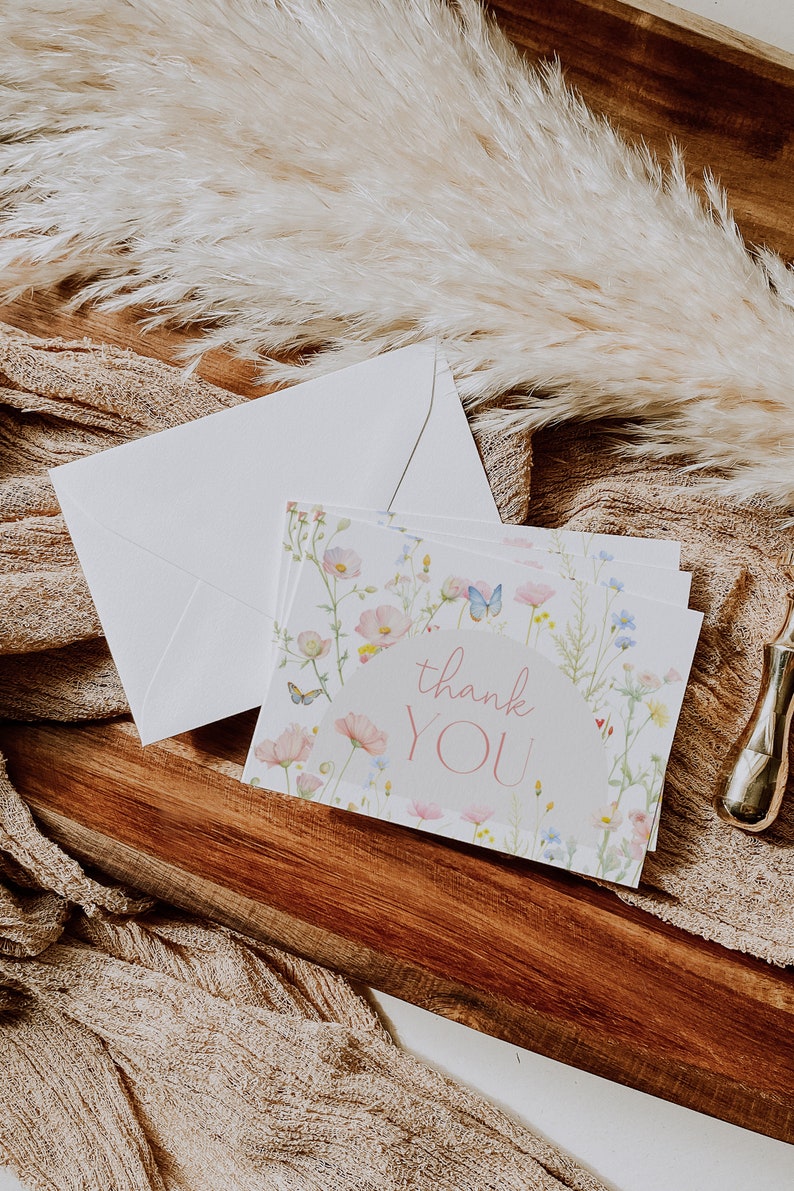Invitation Fleurs Sauvages | Ensemble floral rose pastel modifiable - Pack imprimable Corjl | Invitation 5x7 BBS90 image 3