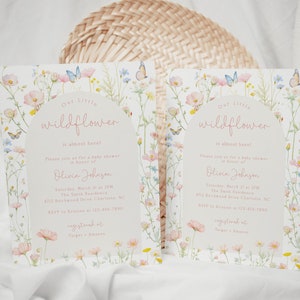 Invitation Fleurs Sauvages | Ensemble floral rose pastel modifiable - Pack imprimable Corjl | Invitation 5x7 BBS90 image 6
