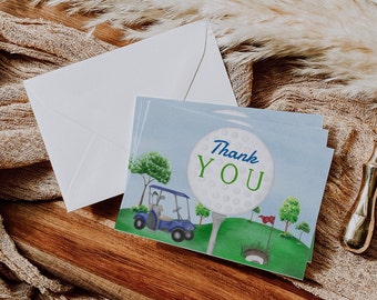 Editable Golf Thank You Card, Birthday Par-tee (Instant Download) BB3