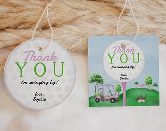 Pink Golf Birthday Favor Tag, Girl Par-tee Decoration (Digital Download) BB4