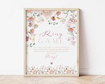Florales Brautparty Ring Spielschild (PDF) CLP42
