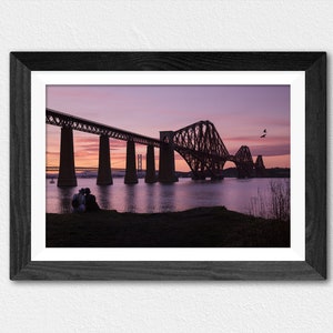 Impressão artística do pôr do sol da Ponte 4: decoração para casa em Edimburgo, Escócia