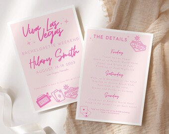 LAS VEGAS Bachelorette Itinerary, Bachelorette Party Invite, Viva Las Vegas, Digital Itinerary Template