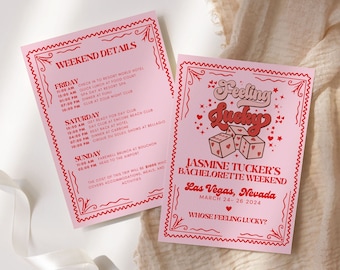 Vegas Bachelorette Invite Template for Las Vegas Bachelorette Itinerary Party Invite, Viva Las Vegas, Digital Itinerary Template