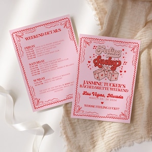 Vegas Bachelorette Invite Template for Las Vegas Bachelorette Itinerary Party Invite, Viva Las Vegas, Digital Itinerary Template