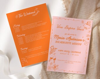 Wine Bachelorette Hand Drawn Bachelorette Invite for Winery Bachelorette Template Vino Before Vows Digital Invitation Template