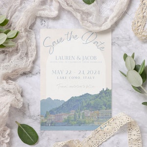 Save The Date Destination Wedding, Italy Destination Wedding Invitation, Save The Date Wedding Invite Template