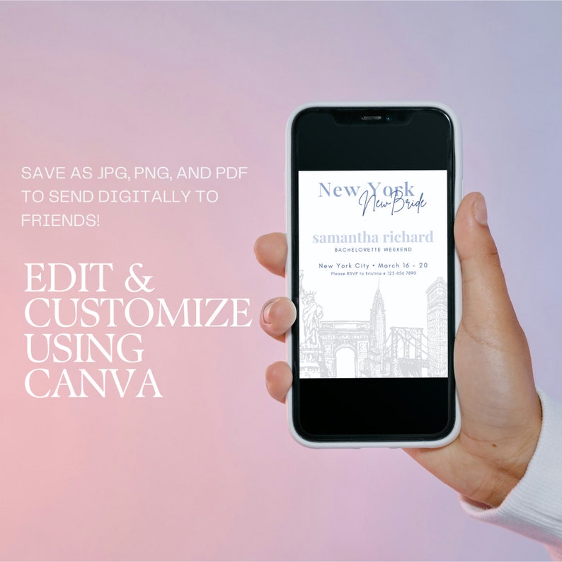 NYC Bachelorette Itinerary Template, New York Itinerary, Party Invitation, NYC Girls Trip Itinerary, Digital Template image 5