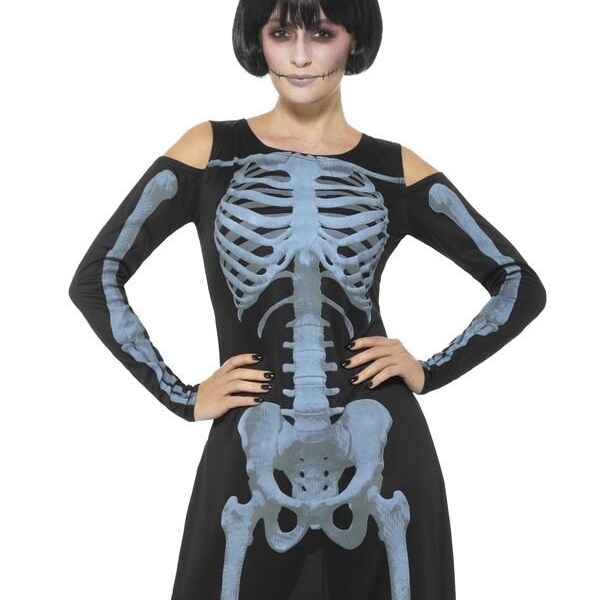 Vestido de mujer esqueleto de rayos X / disfraz de Halloween