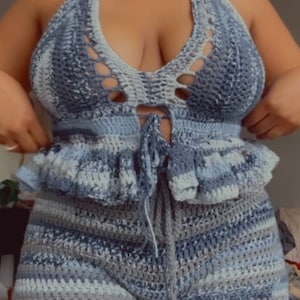 Crochet Two Piece Set (Top and Shorts)