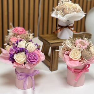 Mini-Kerzenstrauß | Duftend | Handmade Sojawachs | Großverkauf | Hochzeitsgeschenk | Gastgeschenk | Perfektes Geschenk