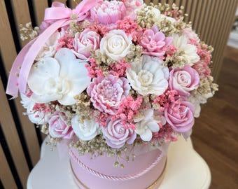 Ramo de velas de cera de soja perfumadas hechas a mano: regalo de flores