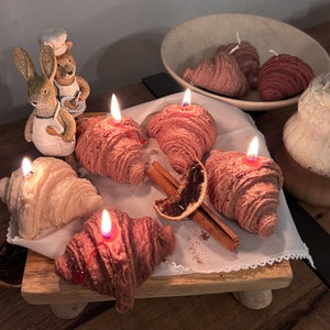 Croissant Soy Wax Candle | Bakery candle | Breakfast Pillar Decorative gift | Unique home decor |