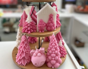 Christmas Festive candles | Christmas in pink | Pudding candle | Soy wax gift