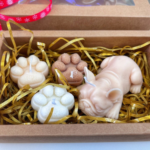 French bulldog candle | Gift box | Soy wax | Handmade | Dog lovers gift idea |