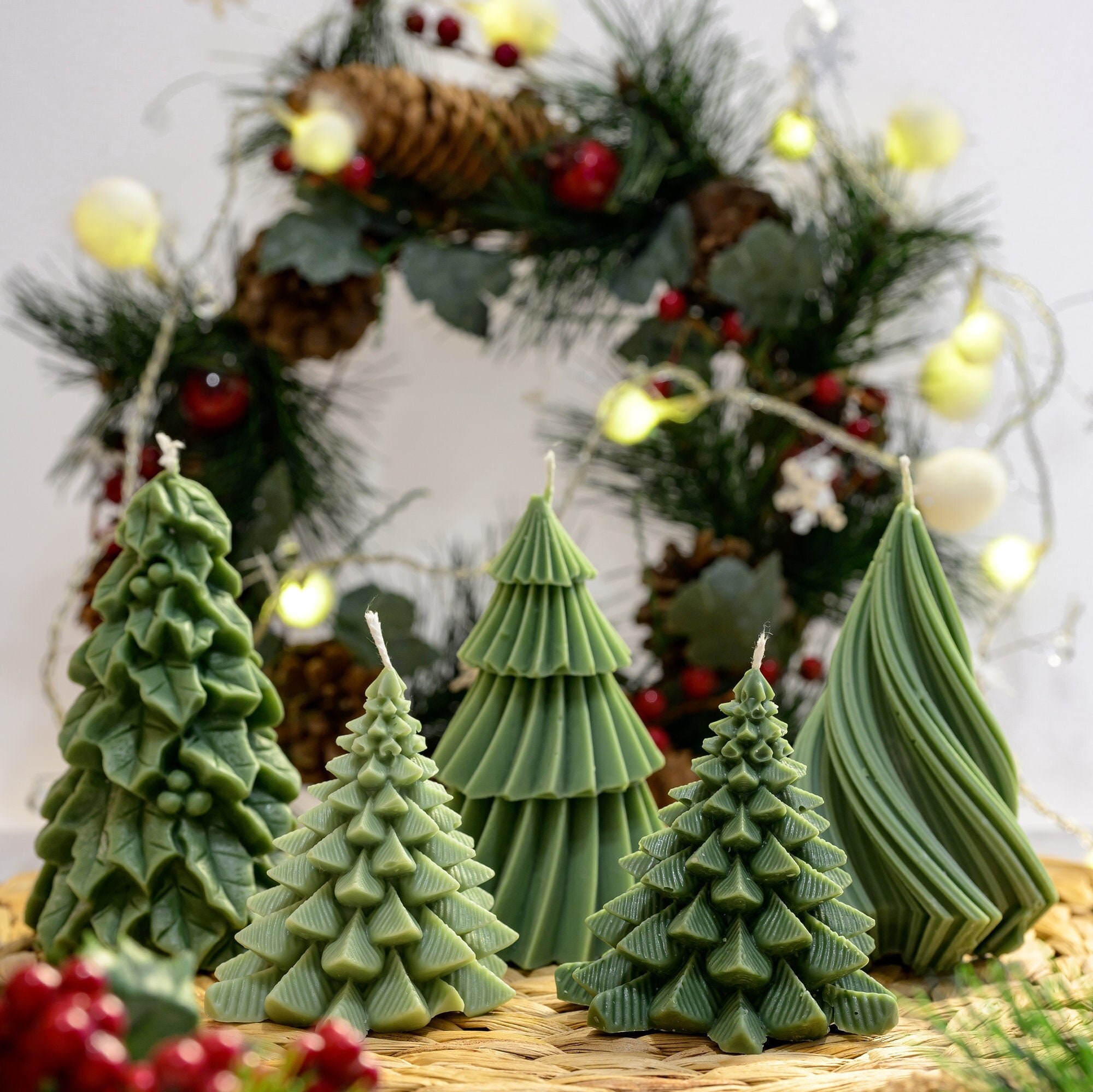 Christmas Tree Candle Collection | Handmade Soy Wax Candle | Holiday Decor | Christmas Gift | Festive Home Decoration