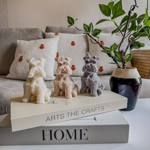 3D Schnauzer dog candle |  Soy wax Handmade | Home Decor | Scented Perfect gift | Present | Pet lovers |