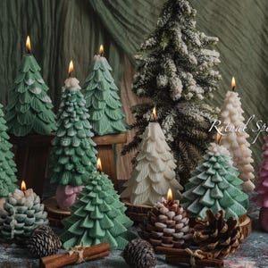 Christmas Tree Candle | Pine Tree Candle | Winter Holiday Decor | Xmas Table Centerpiece