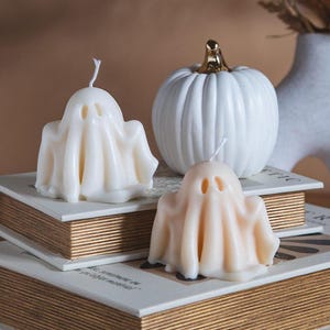 Spooky Ghost Candles | Soy Wax Halloween Decor | Autumn Candles for Fall | Unique Ghostly Home Decoration