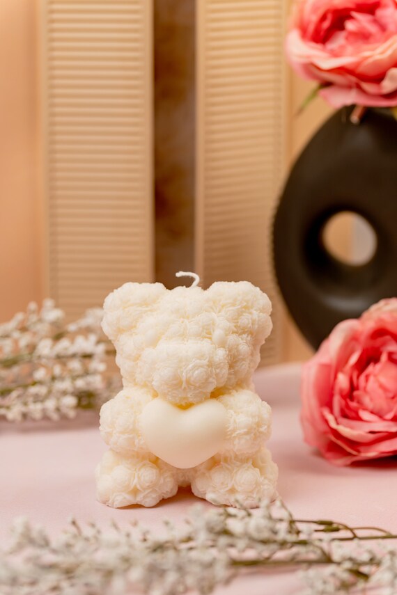  Teddy Bear Candle  Rose Teddy Bear Soy Candle