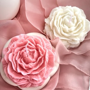 XL Large Peony candle | Soy wax | Handmade | Rose shape | Flower gift