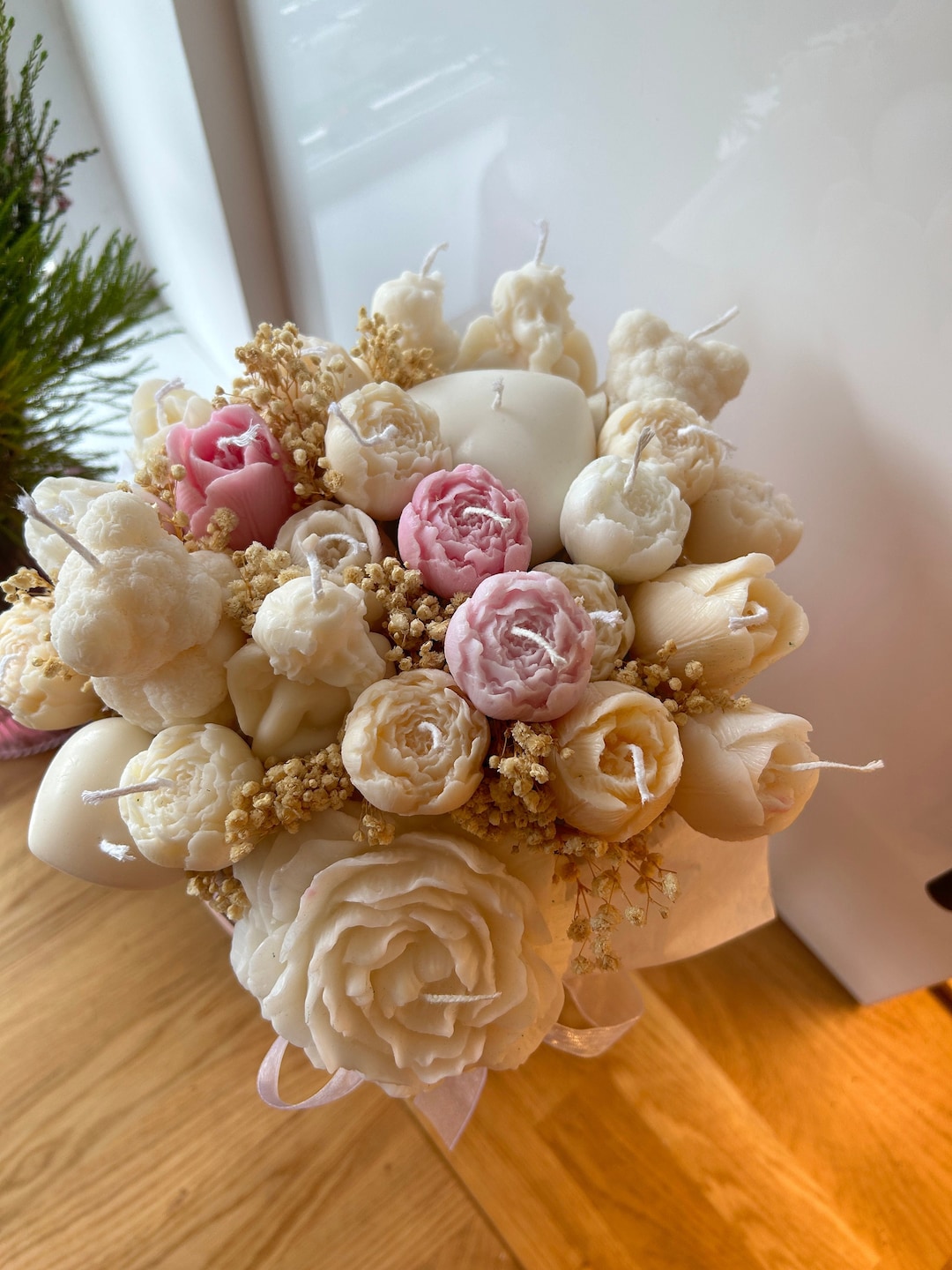 Handmade Scented Soy Wax Candle Bouquet: Flowers Gift - Etsy