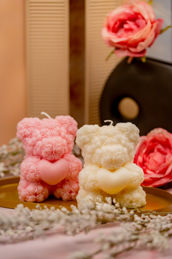  Teddy Bear Candle  Rose Teddy Bear Soy Candle