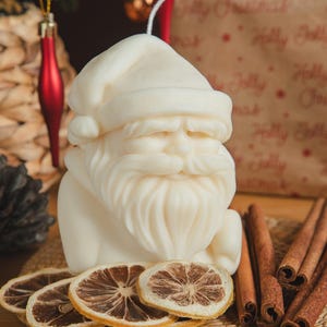 Handmade Santa Claus Soy Wax Candle: Christmas Decor