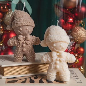Large Gingerbread Man Soy Wax Candle | Christmas Festive Decor |  Festive Holiday Home Decor | Christmas gift