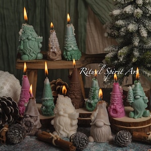 Weihnachtliches Mini Wichtel Kerzen Set | Skurril Urlaub Dekor | Sojawachs Zwergenkerze | Nordisches Weihnachtsgeschenk