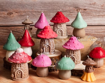 Mushroom Magic – Bougie de soja coulée à la main | Cadeau déco d'automne