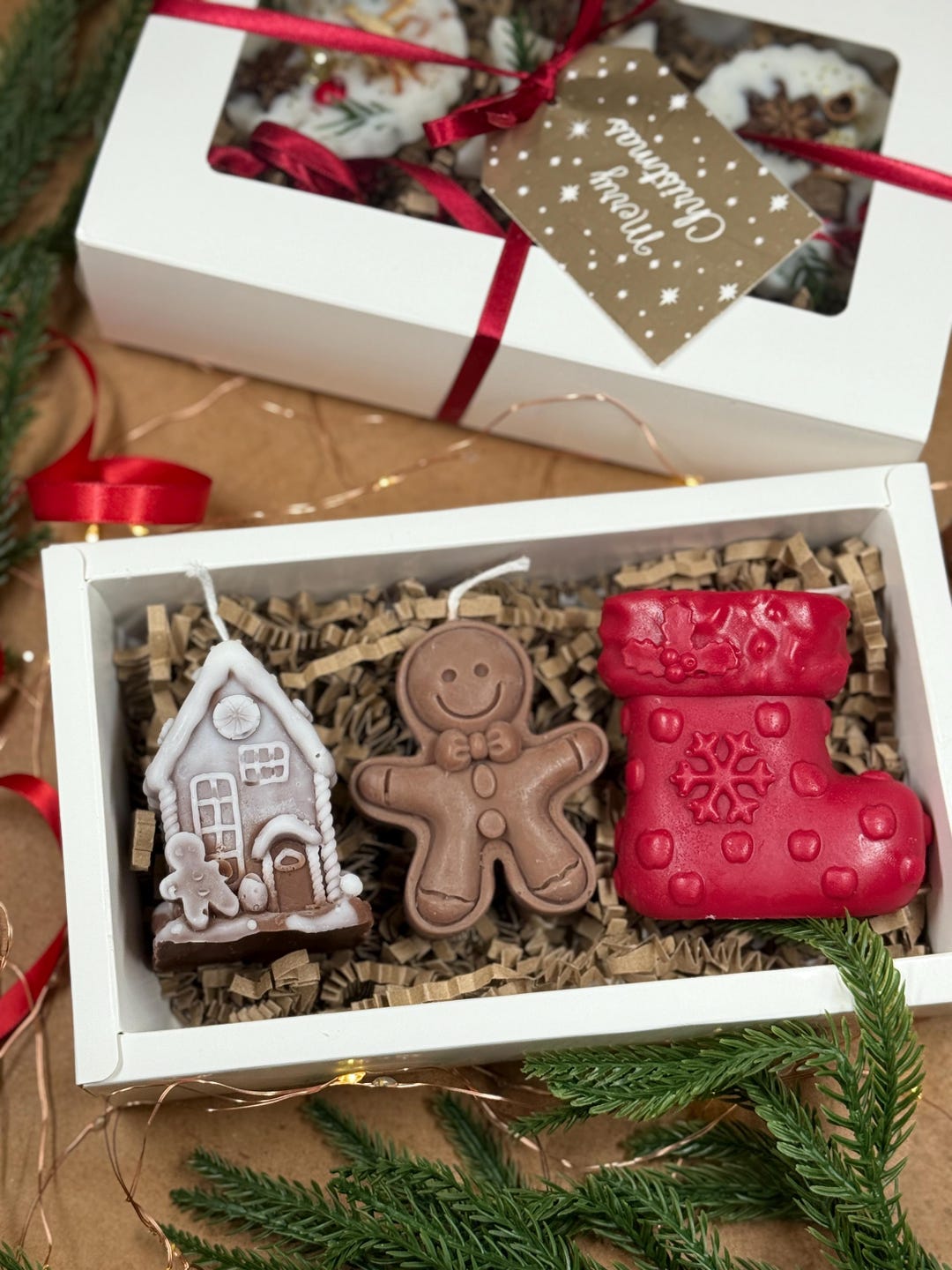 Handmade Christmas Candle Gift Box | Set of 3 Soy Wax Candles - Etsy