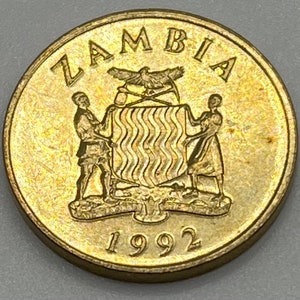 1992 Zambia Coin | One Kwacha | Collectibles | Numismatics | Coin Collecting | Gifts | World Coins | Vintage | Antiques