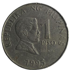 1995/1993 Philippines Coin | 1 Piso | Collectibles | Numismatics | Coin Collecting | Gifts | World Coins | Vintage | Antiques