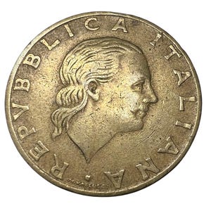 1978 Italy 200 Lire Coin | Republica Italiana | Collectibles | Numismatics | Coin Collecting | Gifts | World Coins | Vintage | Antiques