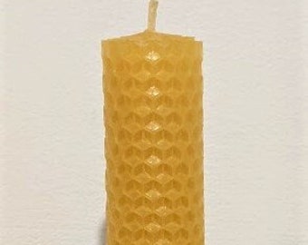 small hand-rolled beeswax candle 5"