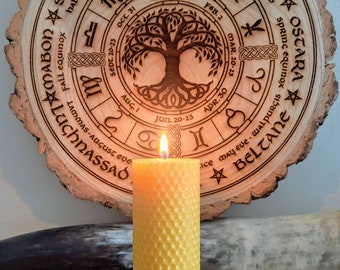 Rolled beeswax candle large 5"