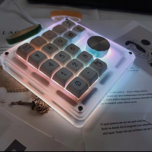 Acrylic Programmable Knob Numeric Wired Mechanical Keyboard Etsy