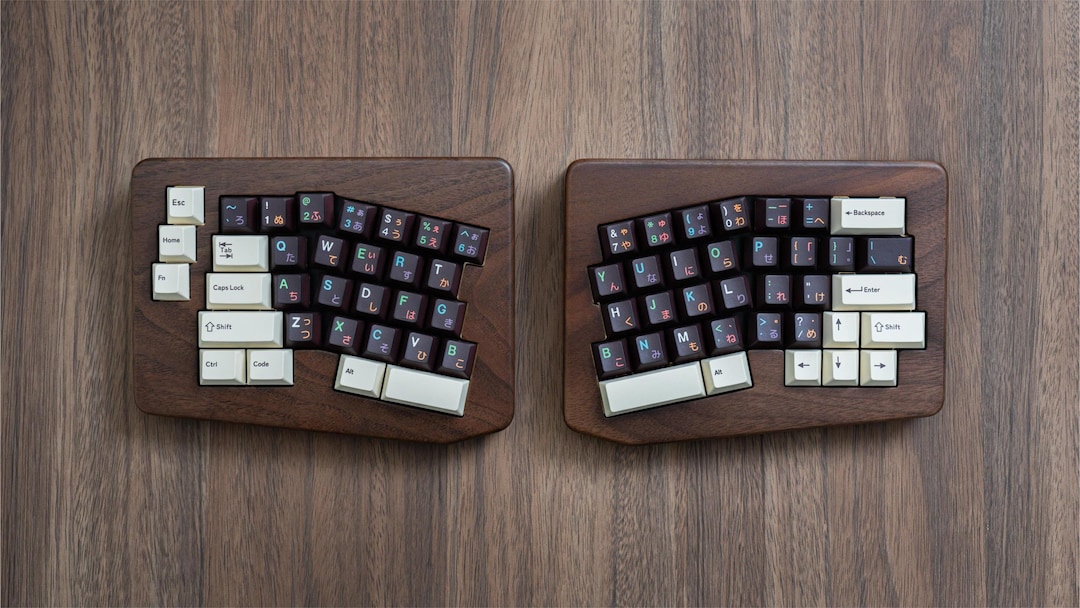 Keyclicks Split65 Wood Alice Layout Split Keyboard Walnut Keyboard - Etsy