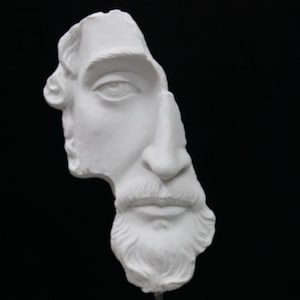 Zeus Büste Skulptur, Polyester, 49 cm, griechische Mythologie Dekor, Donnergott, Posedion Gesichtsskulptur, Zeus Büste, halbes Gesicht, Zeus Statue