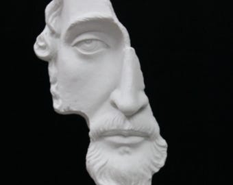 Zeus Bust Sculpture, Polyester, 49 cm, Greek Mythology Decor, God of Thunder, Posedion Face Sculpture, Zeus Bust, Half Face, Zeus Statue