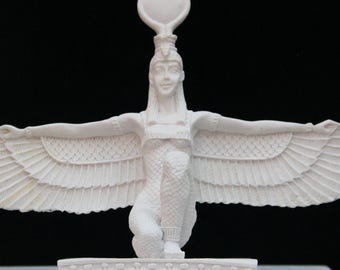 Isis Wings Goddess Statue, Ancient Egyptian Art for Altar, Motherhood & Magic Sculpture, Winged Goddess Isis Figurine, Multiple Sizes Avail