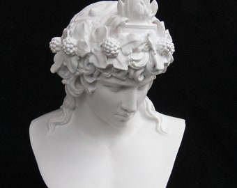 Dionysus Bust, 38 cm, Ancient Bust, Greek God of Wine, Dionysus Sculpture Wine God, Roman Bust, Greek Bust, God Bust, Dionysus Statue